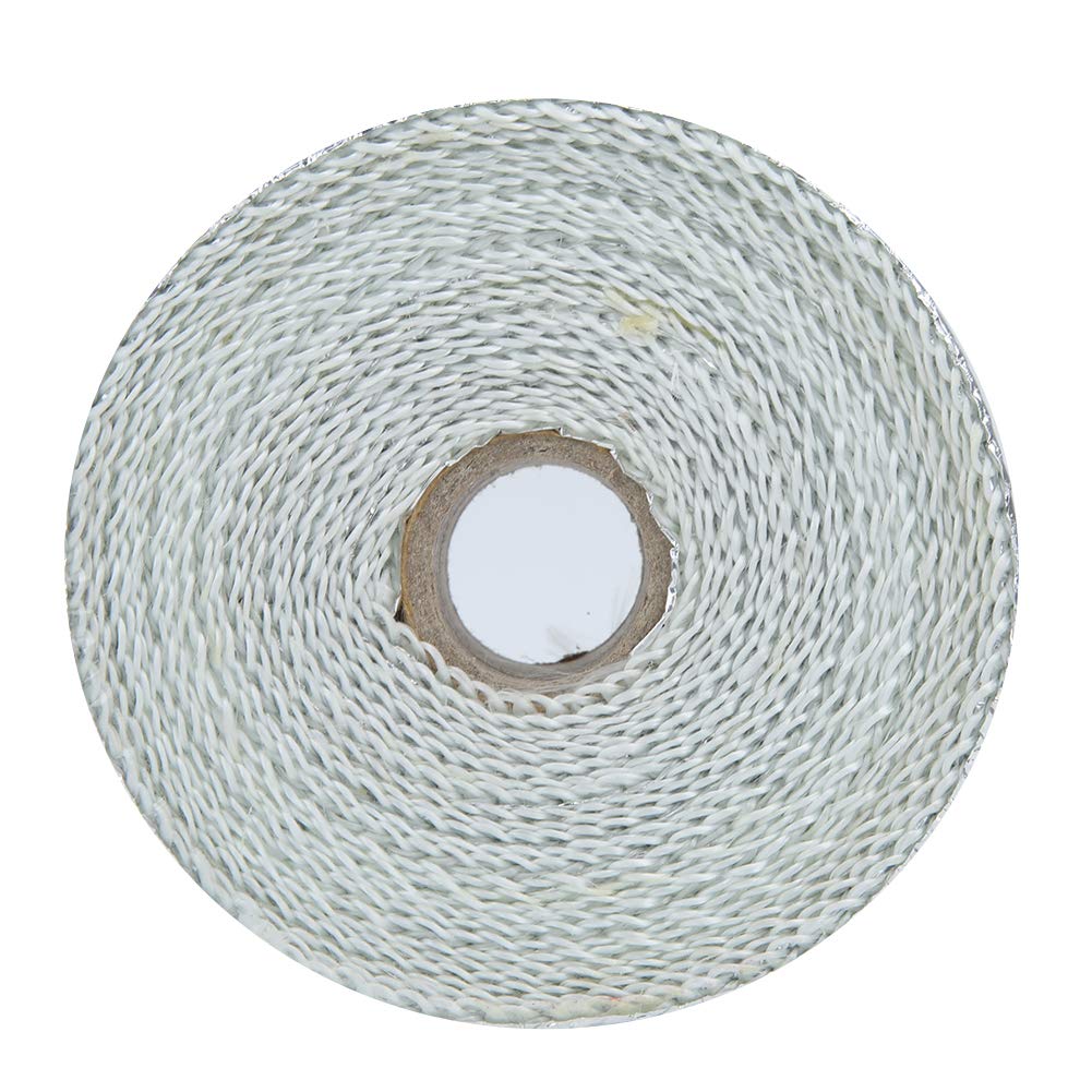 Atyhao 5cm X 5M Glass Cloth Tape Heat Resistant Thermovantage Adhesive Insulation Silver Muffler Pipe Engine Room