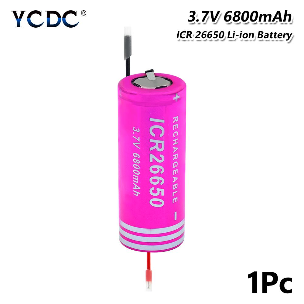 1pc Battery charger Not AA Battery 2PCS button top 18650 Battery 3.7V 6800mAH Li-ion Rechargeable Batteries For 18650 Flashlight Torch toys