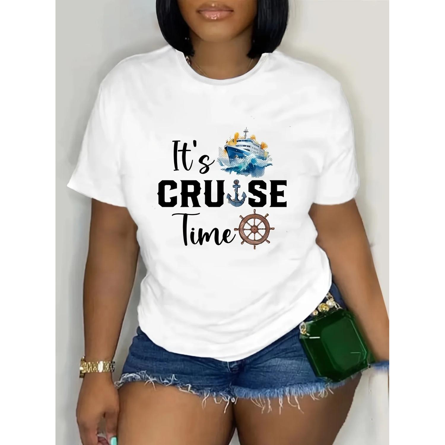 

Comfortable and Casual Wear in Spring and Summer Sleeve T-Shirt with Designed for Cruise Travel Perfect XXXXXL білий