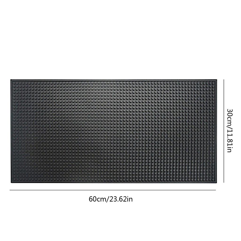 PVC Bar Mat Thick Durable Stylish Black Bar Spill Mat Non Slip Non-Toxic Service Mat for Coffee Bars Wear-resistant Waterproof