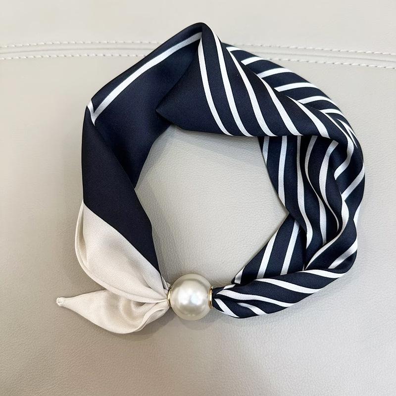 Summer 2025 Pearl Magnetic Buckle Scarf: Versatile, Decorative, Breathable Neck Warmer