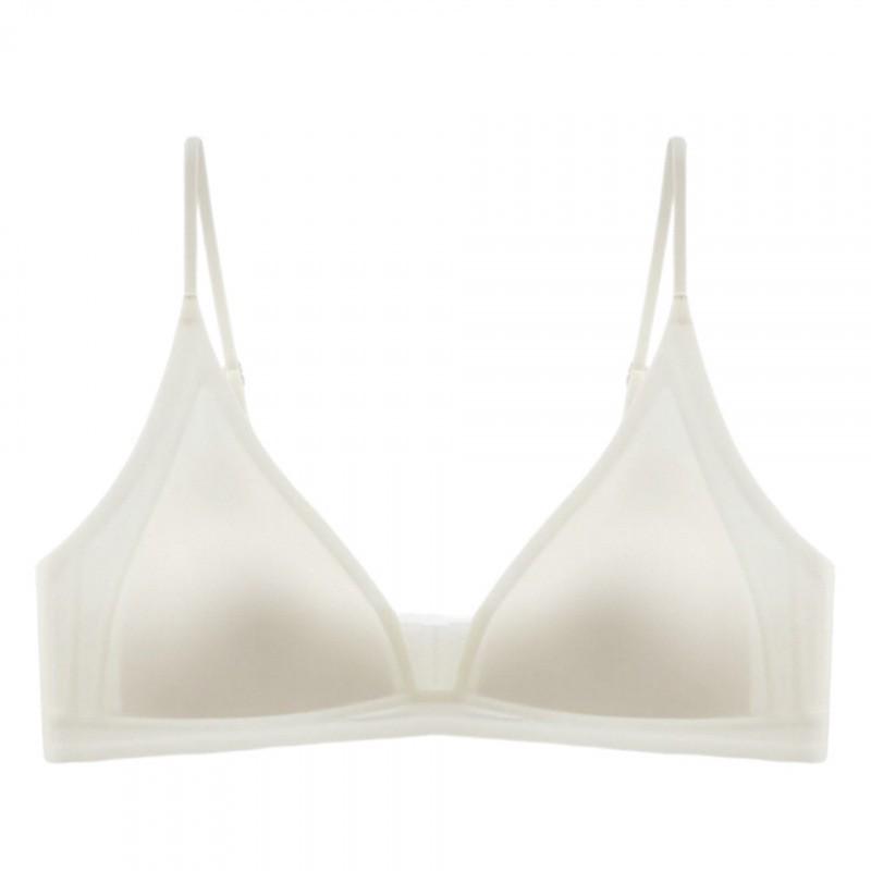 Japonský saténový bezešvý podprsenka s hlubokým výstřihem do V, tenkými ramínky a bez kostic pro ženy