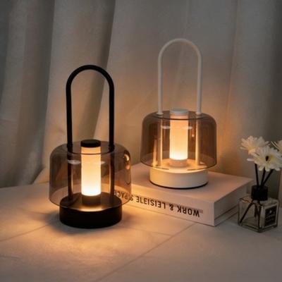 1Pc Nordic Ins Style Simple Glass Portable Table Lamp Atmosphere Creative Vegetable Basket Dual-form Desk Bedside Night Light