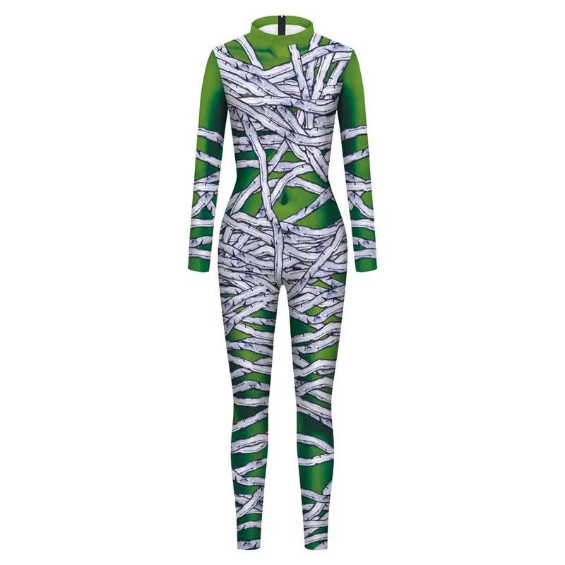 Funny Body Bandage 3D Print Women Sexy Jumpsuit Adult Cosplay Costume Party Jumpsuits Carnival Bodysuit Monos Mujer
