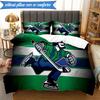 3PCS Vancouver Canucks Printed Bedding Set For Bedroom dormitory,  Includes 1 Duvet Cover & 2 Pillowcases for All Seasons Home Decor Fan gifts