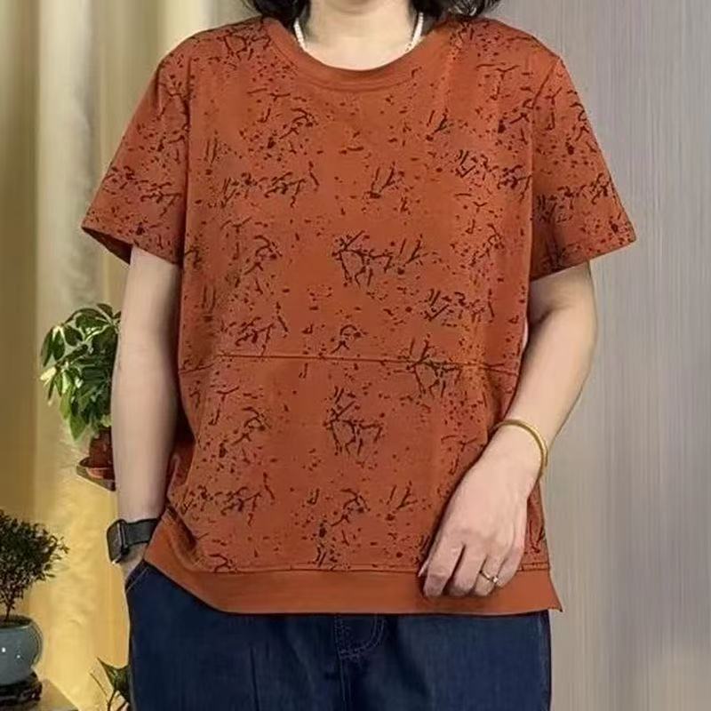 Women's Fashion Casual Summer Spring Short Sleeve O-Neck Blouses & Shirts