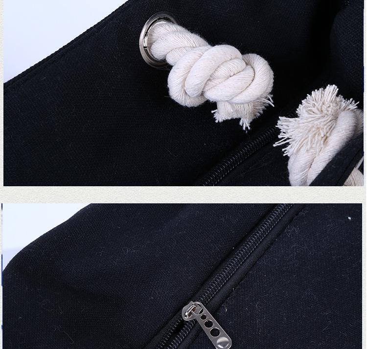 Borsa a Spalla in Corda di Canapa e Tela Super Minimalista Versatile - Ecologica, Design a Strisce da Spiaggia Patchwork