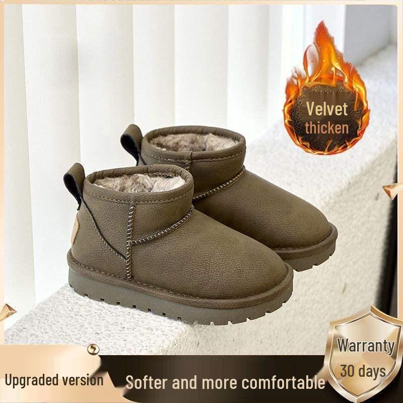 Children's All-Season Waterproof Snow Boots - Boys' & Girls' Velvet-Lined, Warm Cotton, Short Boots (Korean Style)