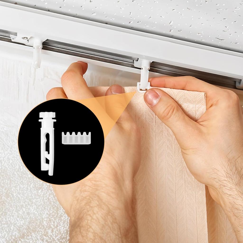 12 Pieces Vertical Blinds Replacement Stem and Gear Vertical Blinds Components Accessories Window Valance Curtain Clip Bracket Control Wand Plastic