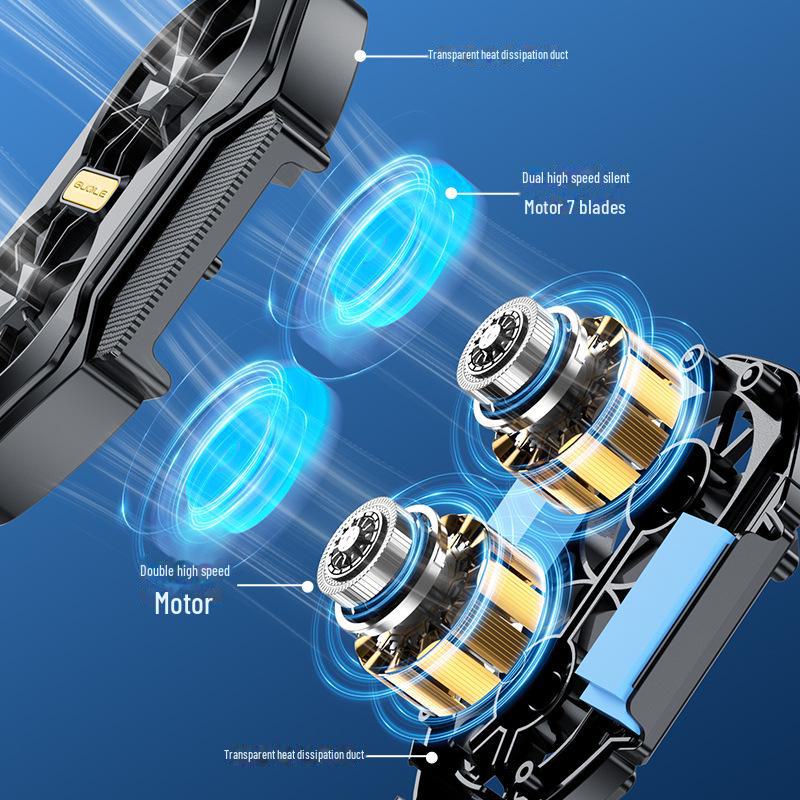 2024 FS01 Dual-Fan Radiator: Portable Silent Wireless Charging Phone Cooler for Gaming