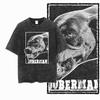 Doberman Graphic T Shirt Vintage Washed Streetwear Tee for Dog Lovers 100% cotton T shirt for men