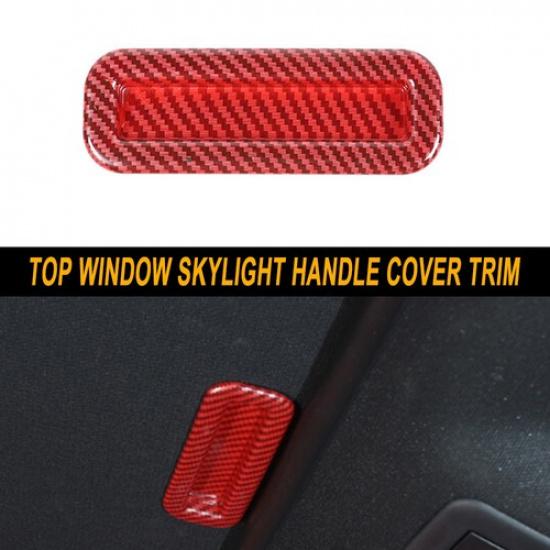 

Roof Window Skylight Handle Cover Trim For Dodge Ram 10+ Charger 12+Red Carbon