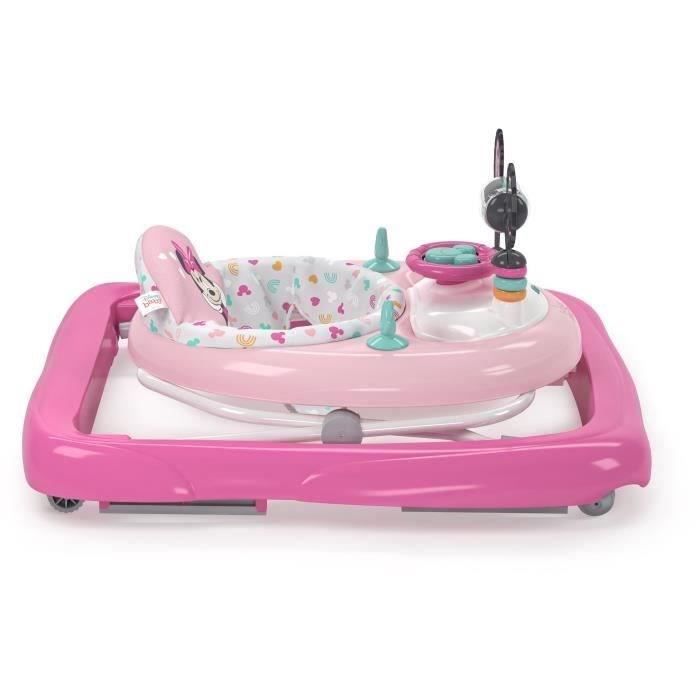 DISNEY BABY -MINNIE- Convertible and Foldable 2-in-1 Baby Walker for Girls With Integrated Removable Activity Toy, Baby Gift