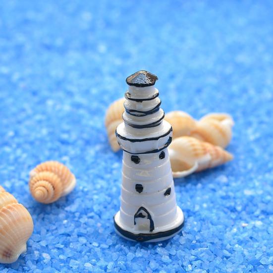 5 יחידות מיני מגדלור פסל צורה מציאותית קומפקטית שרף קטן פיות מיני פסל גן דקור פטיו