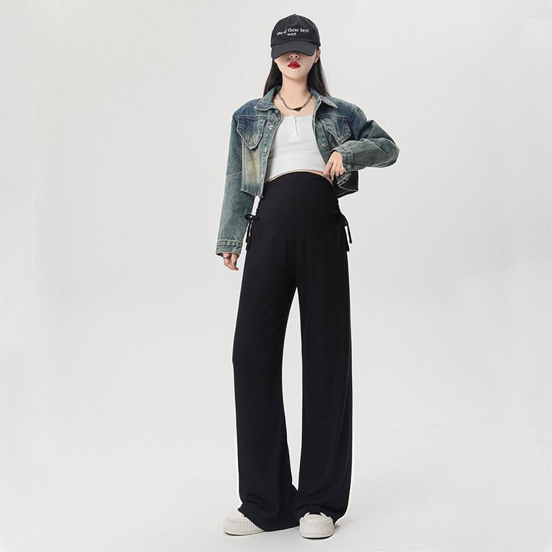 

Maternity Wide-Leg Pants - Spring/Summer 2026 - Comfortable, No Belly Tightening, Petite Casual Wear L [Weight 115-135 lbs]