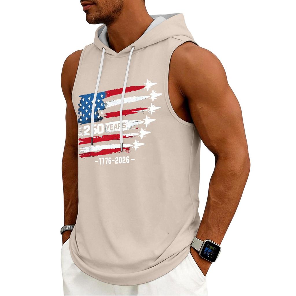 Men's Tank Top Gym Sleeveless Hoodie Shirt Washed Sports Muscle Shirts Fitness Vest With Hood