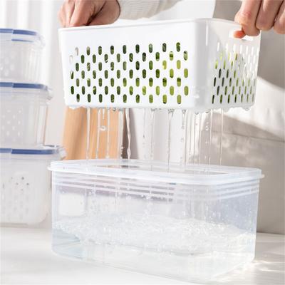 Platz sparen mit Deckel Multifunktionaler Abtropfkorb Kühlschrank Aufbewahrungsbox Set Gemüse Obst Kühlschrank Frischebehälter Box
