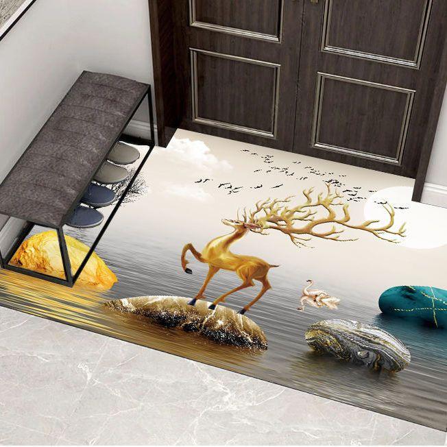 Entrance Mat Floor Mats Non-Slip Back Rubber Welcome Doormat Bathroom Kitchen Mat