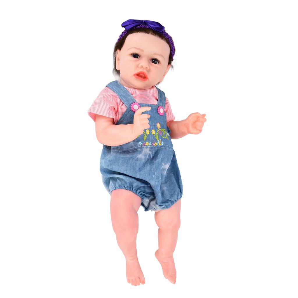 Reborn Girl Doll Lifelike Vinyl 22 Inch Waterproof Weighted Rebirth Baby Doll Toy for 3 Years Old