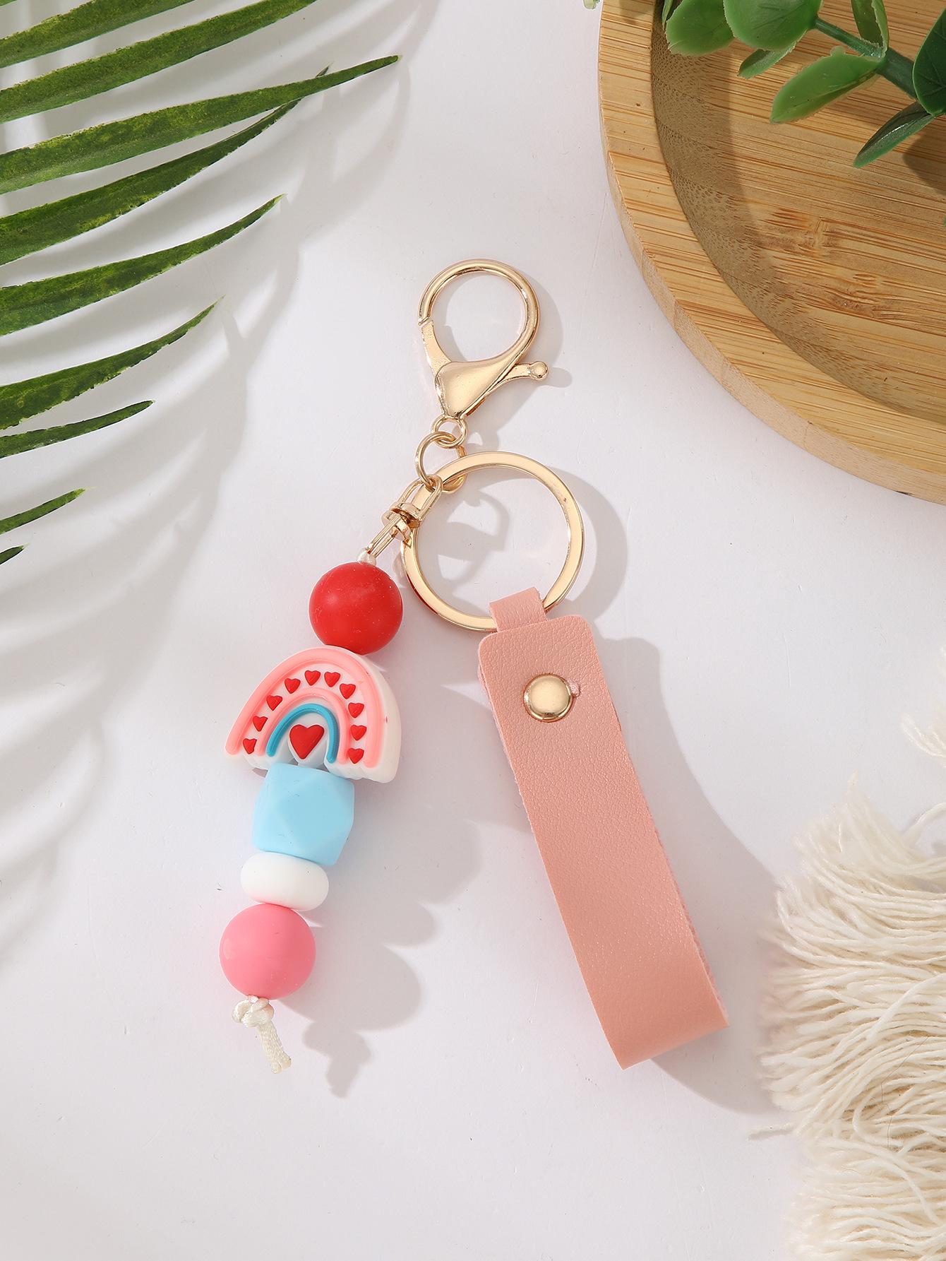 European Style Daisy PU Leather Keychain Ornament