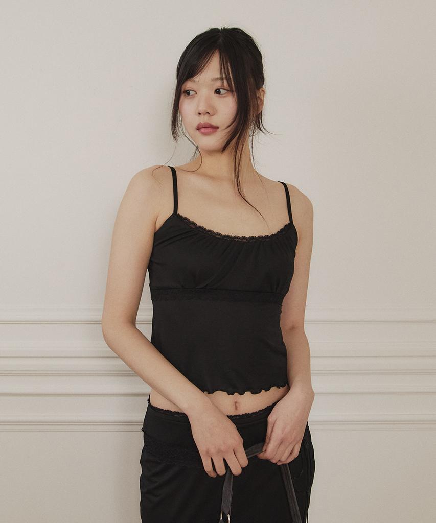 Yuupeu Rose Lace Sleeveless - Black