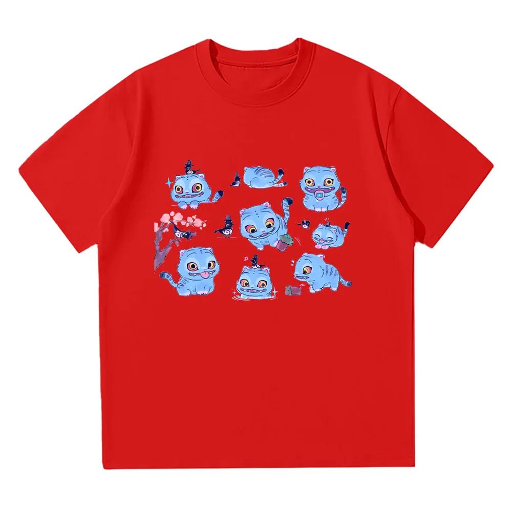 Kpop Demon Hunters Tiger Tshirt Merch Kpop Hunters Tiger Fans Top Cute Animal Gift Cotton T-shirt Unisex Anime Aesthetic Clothea