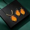 Vintage Orange Leaf Jewelry Set for Women Daily Fall Accessories