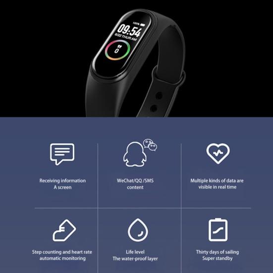M4-WK Sleep Heart Rate Monitoring Step Counter Bluetooth-compatible Sport Smart Bracelet
