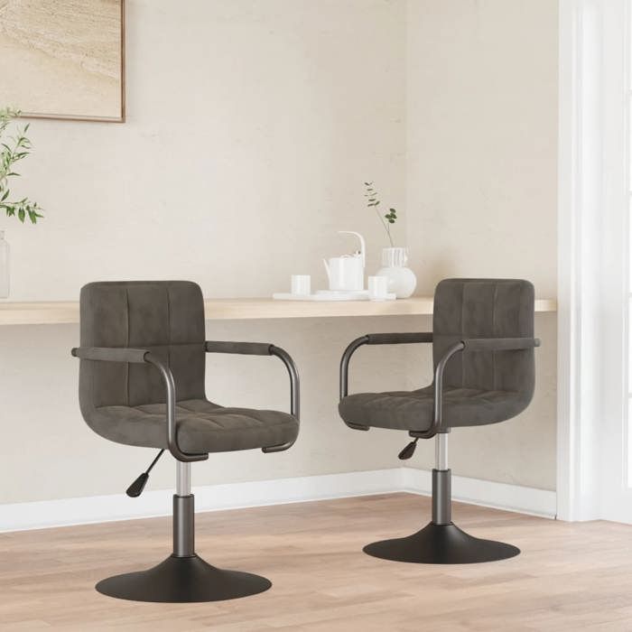 VidaXL 2x Chaises Pivotantes de Salle à Manger Chaises de Repas Chaises à Dîner Sièges de Cuisine Meubles de Bureau 334618