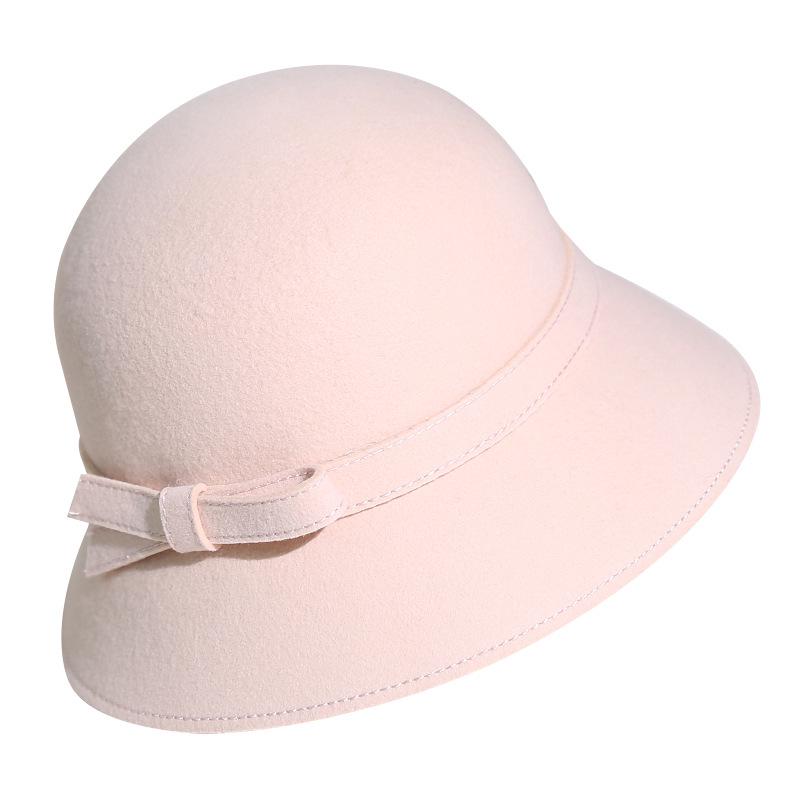 2025 Women's Autumn/Winter Hepburn Style Wool Felt Fedora Bucket Hat