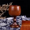 KEMORELA Handmade Natural Spruce Wood Goblet Cup Set 2/4 Classical round Red Wine Glasses Teapcups Solid Wooden Drinkware