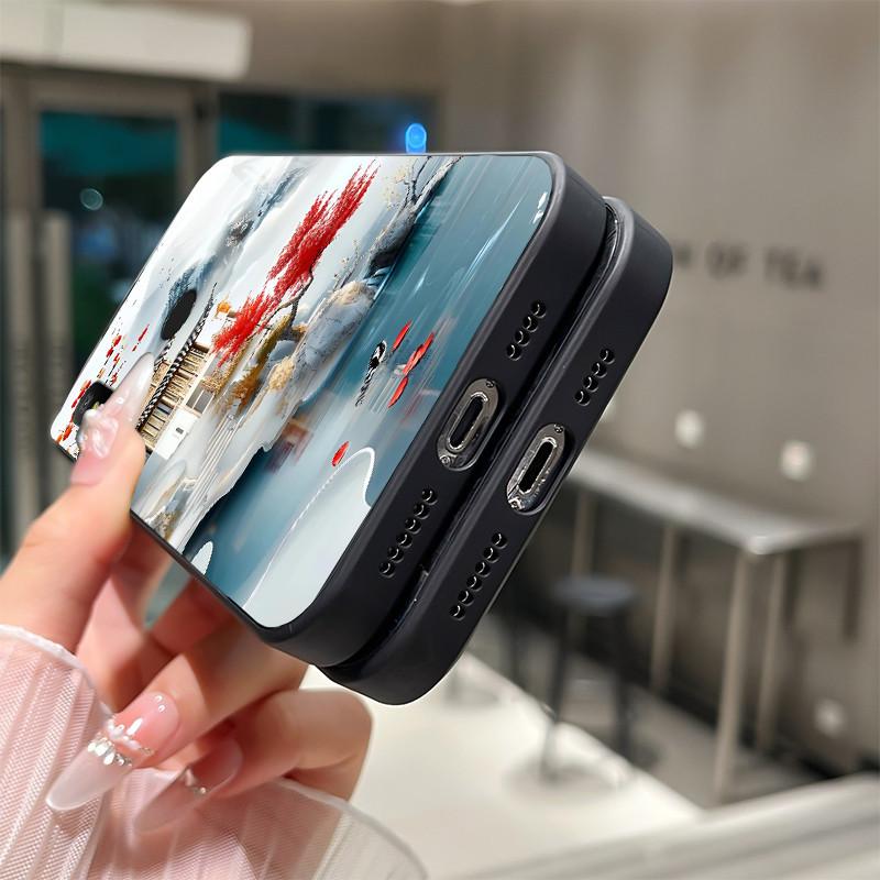 Beautiful Flower Cute Cartoon Cats Case For Xiaomi Mi A2 / Mi A2 Lite Tempered Glass Phone Case Protective Back Cover Hard Shell