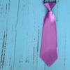 Elastic Silk Tie: Simple, Solid Color, Lazy Man's Design for Kids