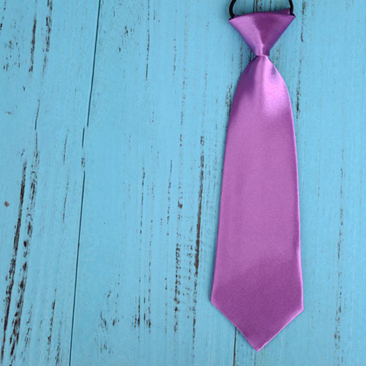 Elastic Silk Tie: Simple, Solid Color, Lazy Man's Design for Kids