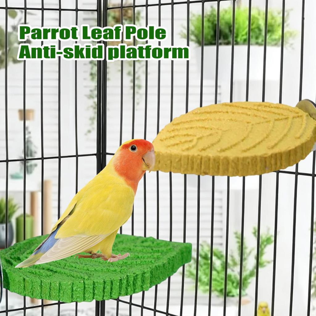 Parrot Leaf Standing Rod, - , Suction Cup, Grinding Claws, Resin Perching Station Poles