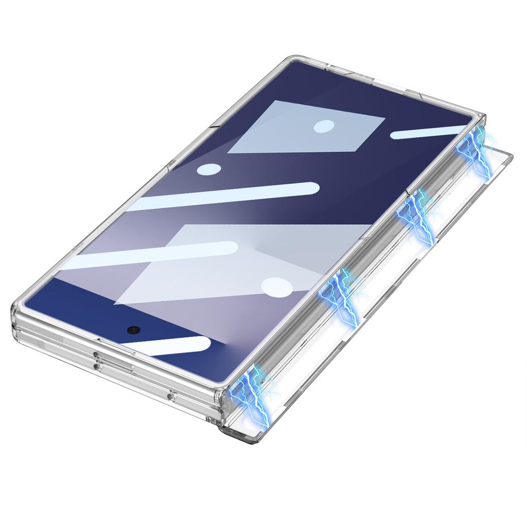 Samsung Fold7 Mobile Phone Case FOLD7 Folding Screen Pc Electroplate Transparent Hinge Anti Fall Protection Case
