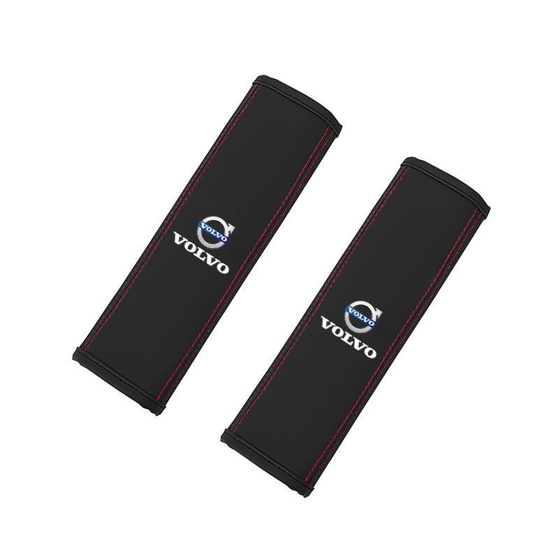 

2Pcs Calfskin Car Seat Belt Shoulder Pad Covers For Volvo Xc60 Xc90 V40 V60 S60 V50 V90 S80 C40 XC40 V70 XC70 C30 EX90 Rdesign