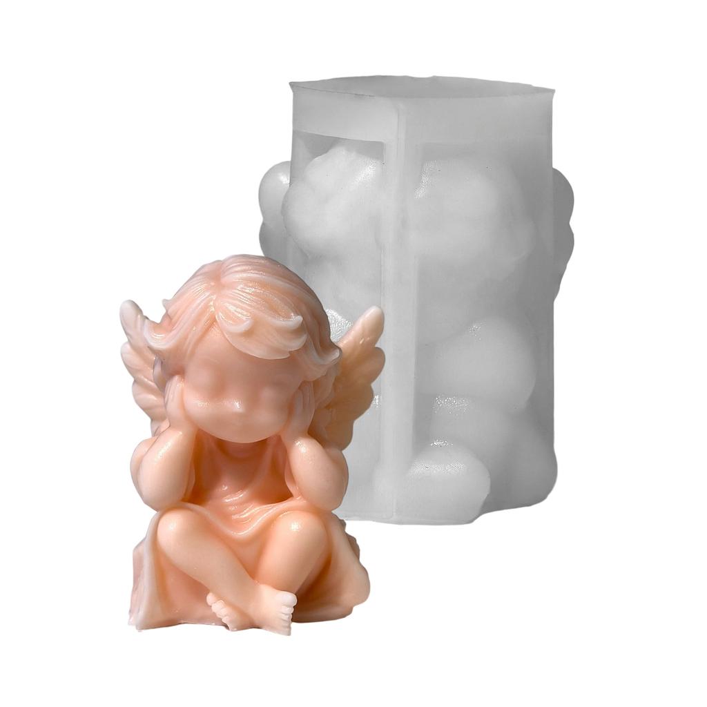 3D Angel Candle Crafting Mold Silicone Mould for Unique Handmade Crafts Epoxy Resin Desktop Decoration Making Mold