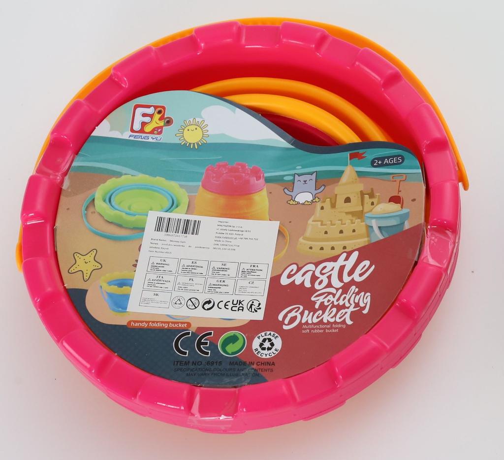 Sandbox bucket folding Round pink