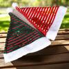 {HMA74} Green Red Stripe Velvet Christmas Hat Shiny Santa Hat Festive Party Cap for Adults Kids Festive Headwear Xmas Costume