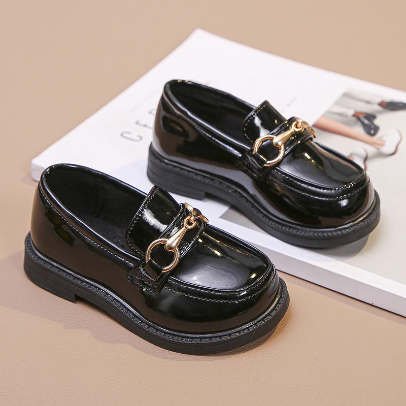 Girls' Trendy Retro Leather Princess Shoes with Soft Non-Slip Soles