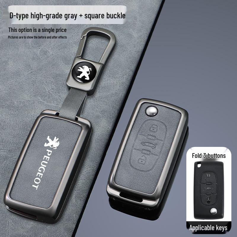 Leder Schlüsseletui für Dongfeng Peugeot 408/308/3008/4008/2008/5008 Metallmodelle
