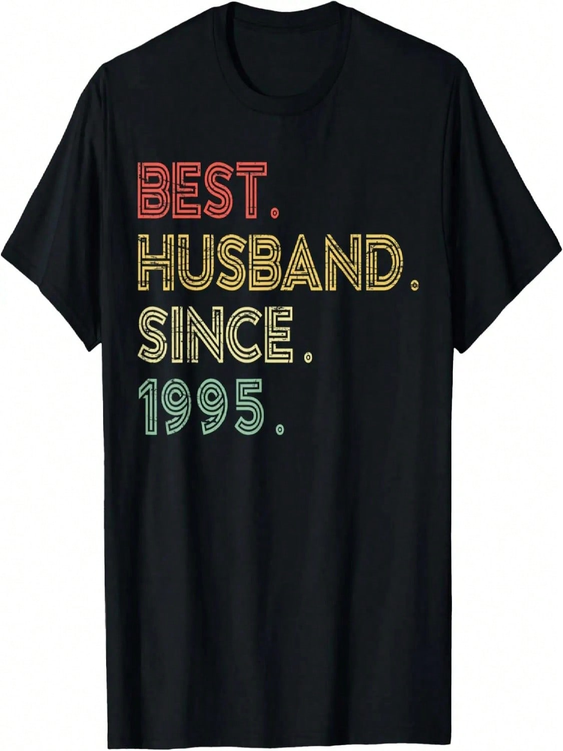 unisex Retro 25th Wedding Anniversary Gift Best Husband Since 1995 T-Shirt S