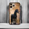 Frisianhorse Black Horse Art Phone Case Black Matte Thin Phone Case For iPhone17 16 15 14 13 ProMax