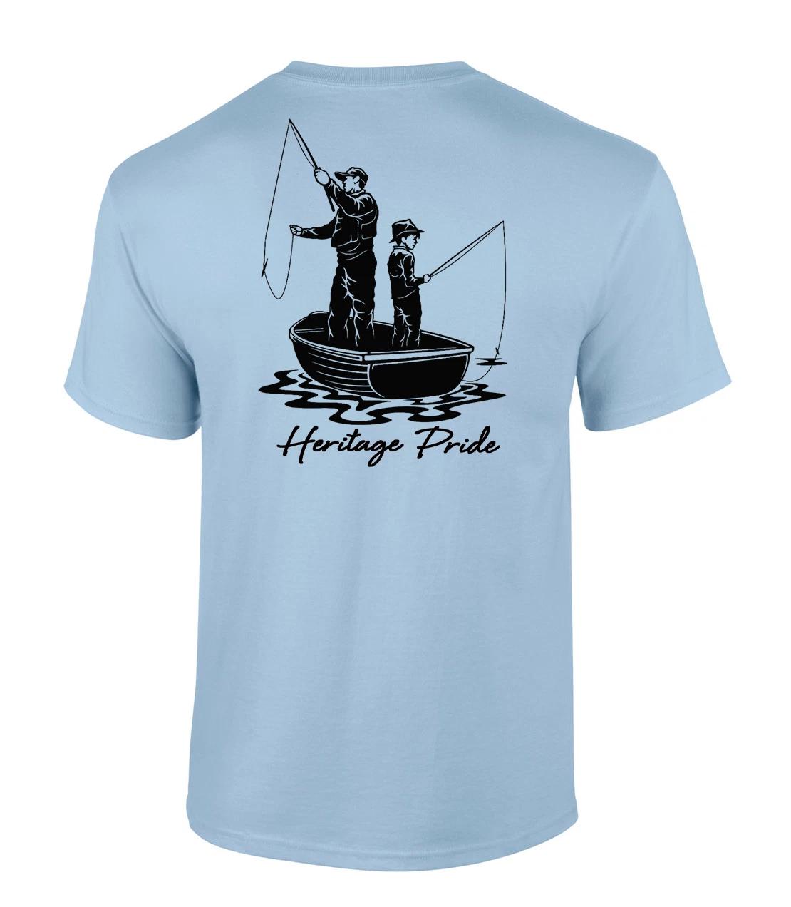 

Heritage Pride Fathers Son Fishing Outdoors Short Sleeve T-Shirt XL