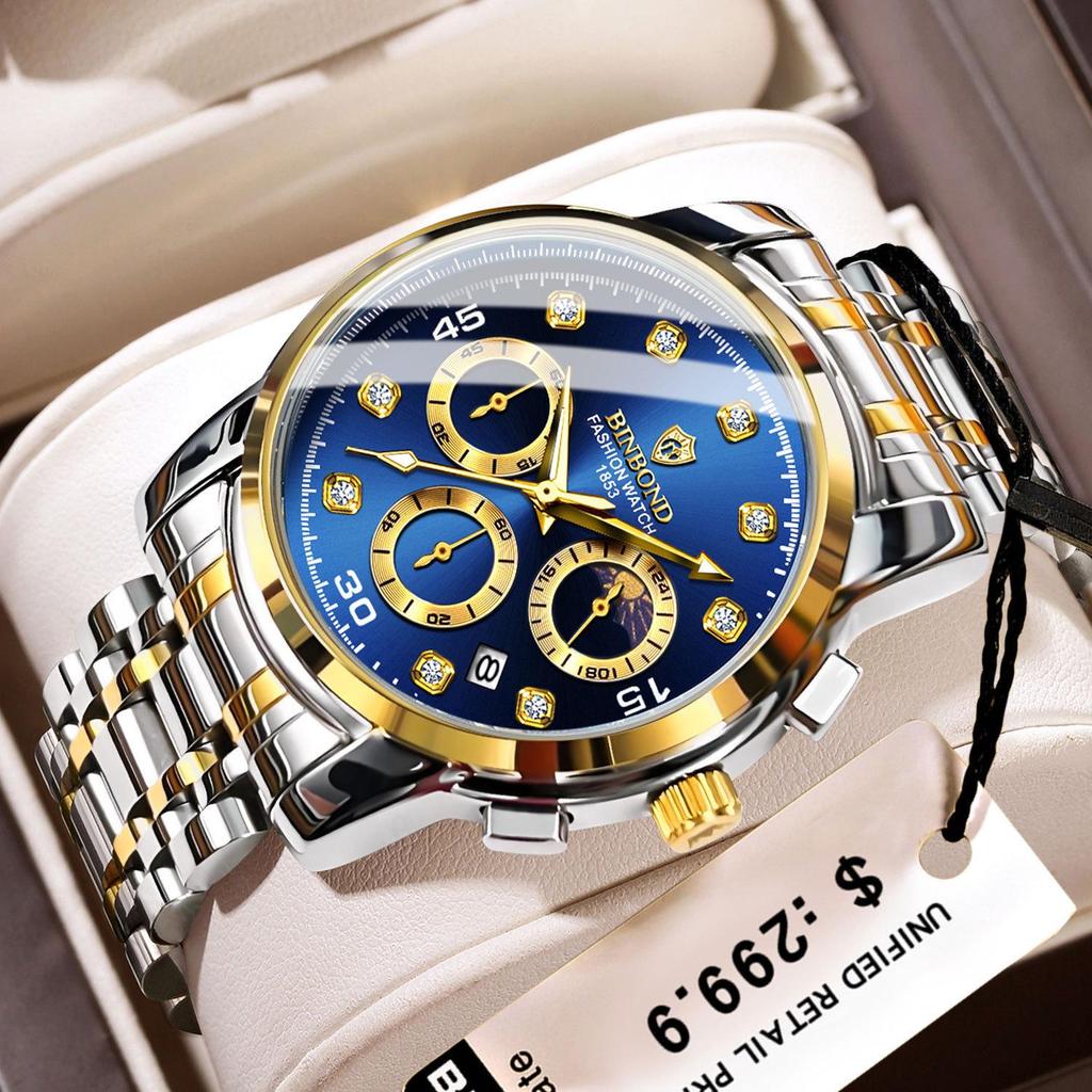 Binbang Multifunctional Quartz Men's Business Watch