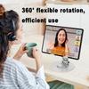 Tablet Stand Adjustable, Swivel iPad Stand with 360 Rotating Base, Alloy Foldable Desktop Holder Compatible with All Tablet