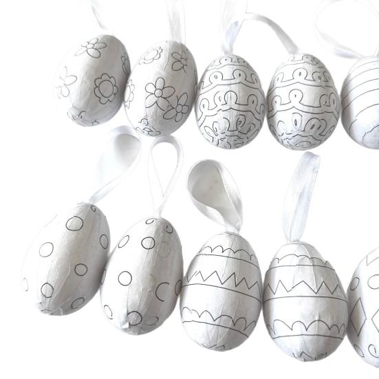 12 Pcs Foam Easter Eggs for Crafts DIY Painting Fake Eggs for Easter Christmas Holiday Art Crafts Making School Projects