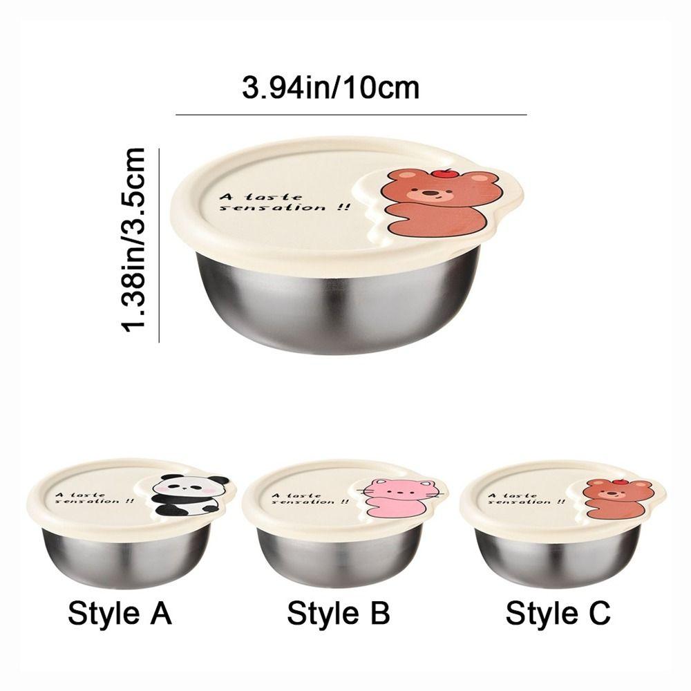3Pcs 170ML Stainless Steel Sauce Cup Leak-proof Salad Dressing Container Dipping Box for Home