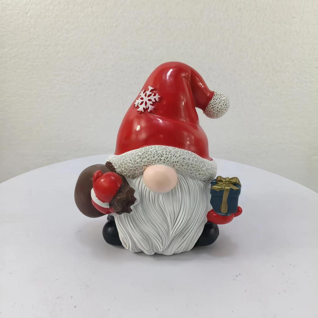 Santa Claus with Gifts Resin Christmas Decoration for Desktop or Living Room